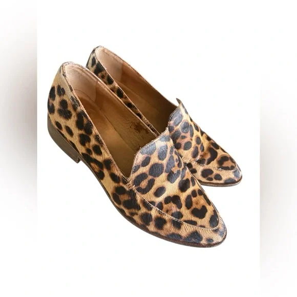 Madewell francés calf hair Leopard-Print Slip-On Loafers in Tan and Black sz 6.5 - Picture 4 of 13